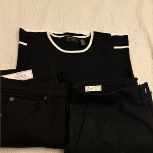 🎉 3 Piece Bundle🎉 Pairs Gap Denim Cotton Pants • Dana Bachman Top • Petite Sizes
